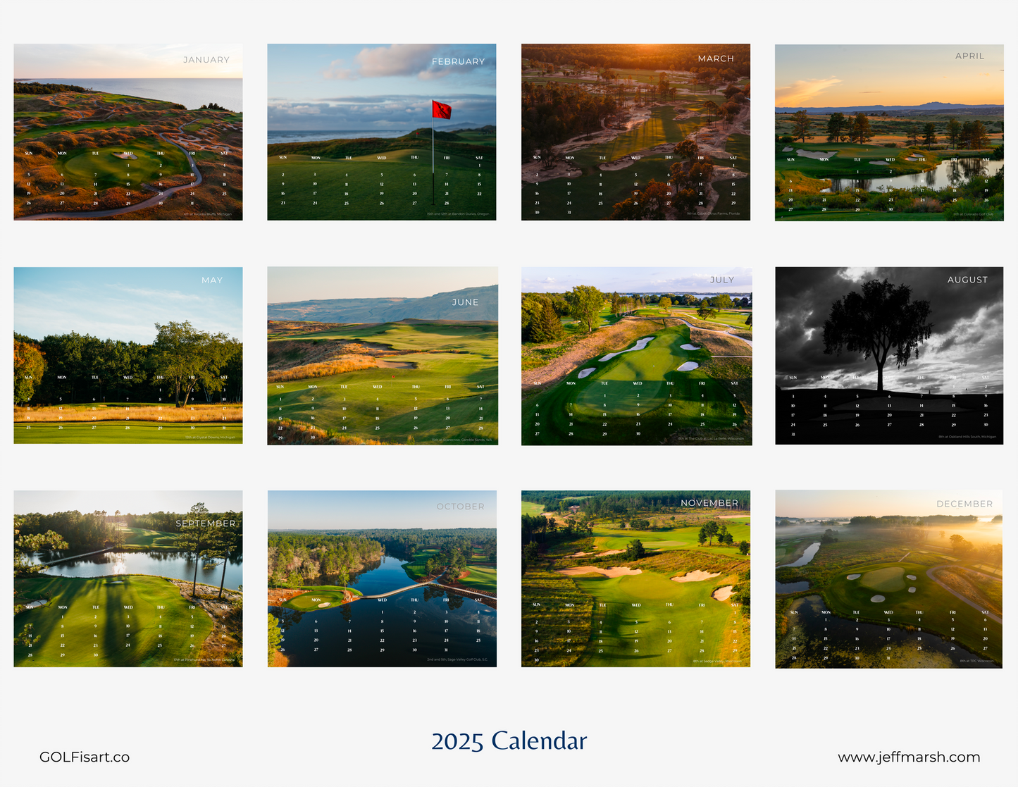 2025 GOLF is art.  CALENDAR